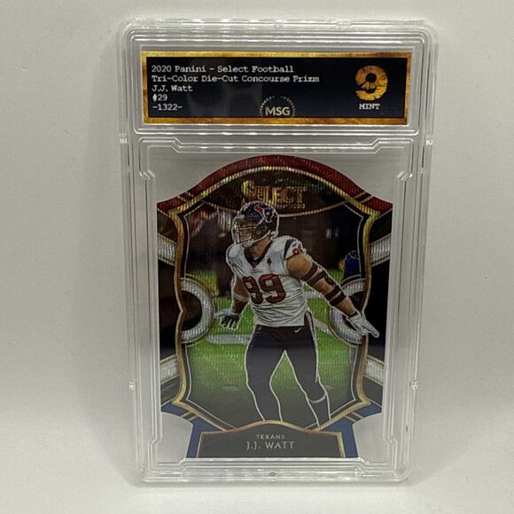 2020 Panini Select J.J. WATT #29 Concourse Tri-Color PRIZM Die-Cut TEXANS Graded - Picture 1 of 2